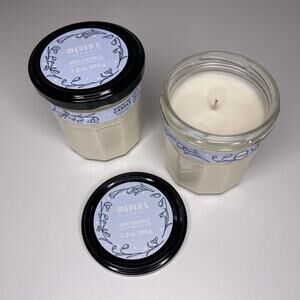 Set of 2 — Mrs. Meyers Snowdrop Soy Glass Jar Candle Winter Limited Edition NEW!